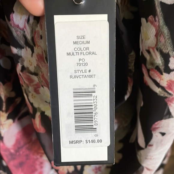 Romeo and Juliet Couture Womens Floral Print Draped Cascade Front Dress size M - Picture 11 of 11